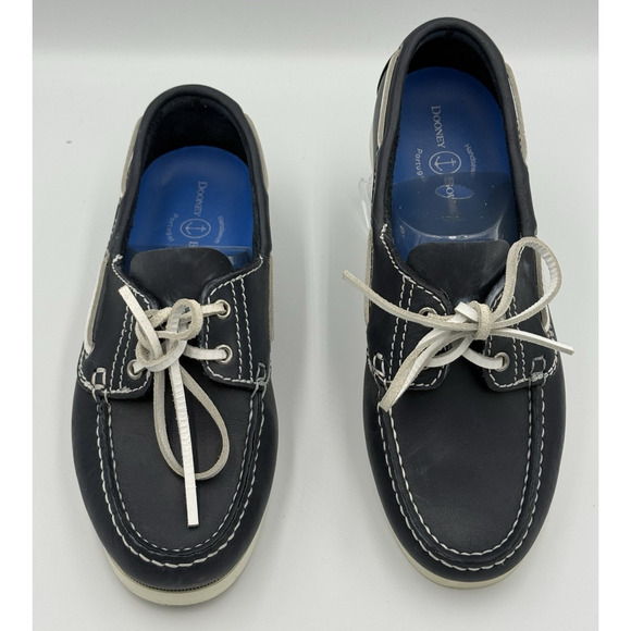 Dooney & Bourke Men's Boat Shoe's Size 9 Navy Leather Deck Moc Toe Portugal - Picture 3 of 13
